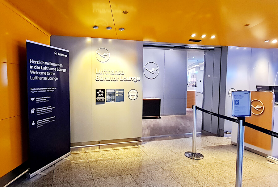 Eingang Lufthansa Senator Lounge A50 in Frankfurt
