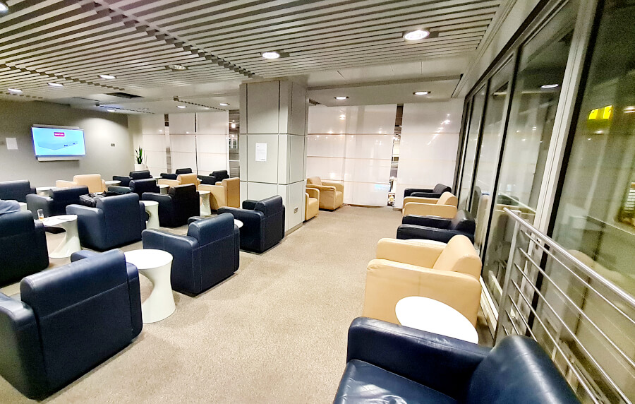 Ruhigerer Sesselbereich in Lufthansa Business Class Lounge