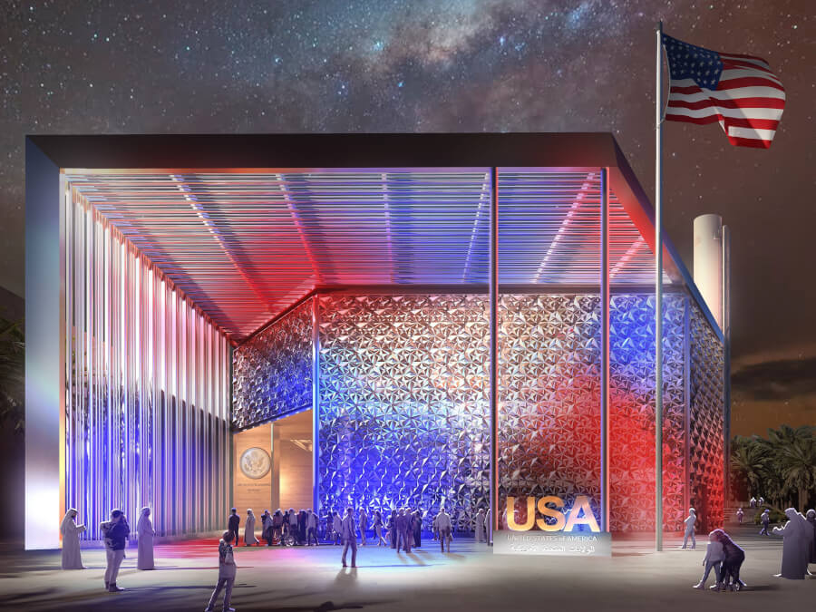 Der USA Pavillon auf der EXPO2020 in Dubai