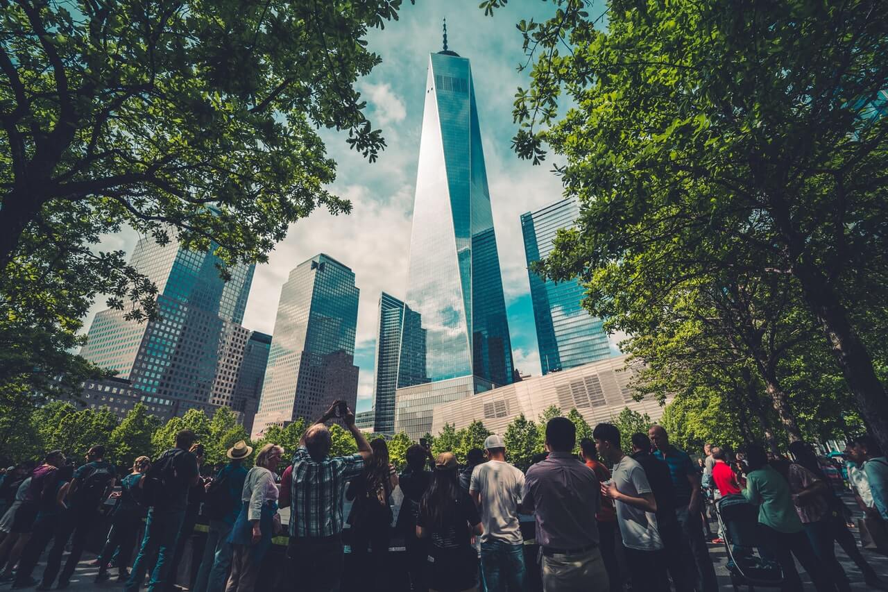 Faszinierte Besucher am One World Trade Center