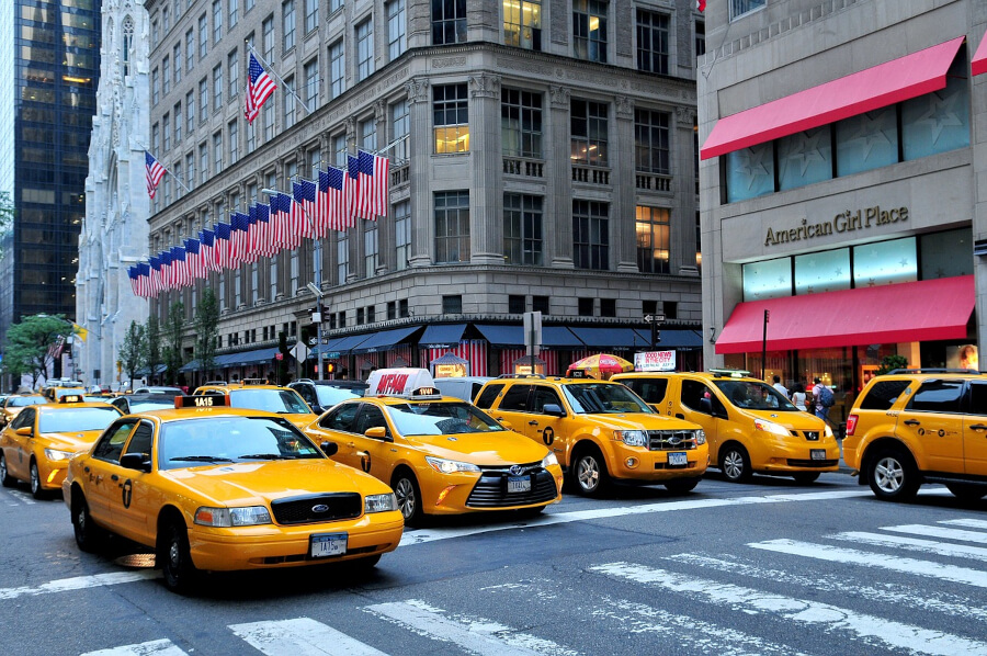 Die typischen gelben Taxen in New York
