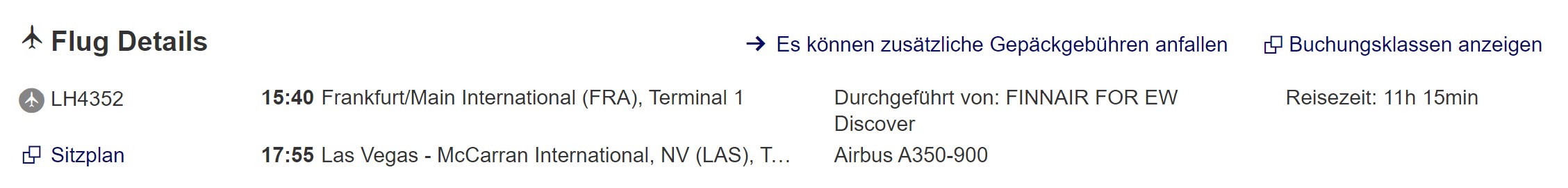 Screenshot „Finnair for Eurowings Discover“