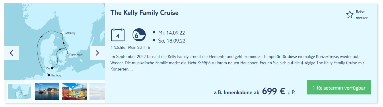 Screenshot The Kelly Family Cruise TUI Cruises 2022
