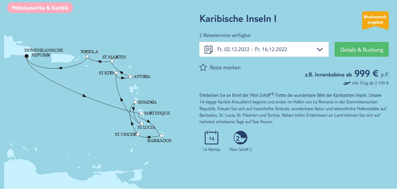Screenshot TUI Cruises Karibische Inseln 1