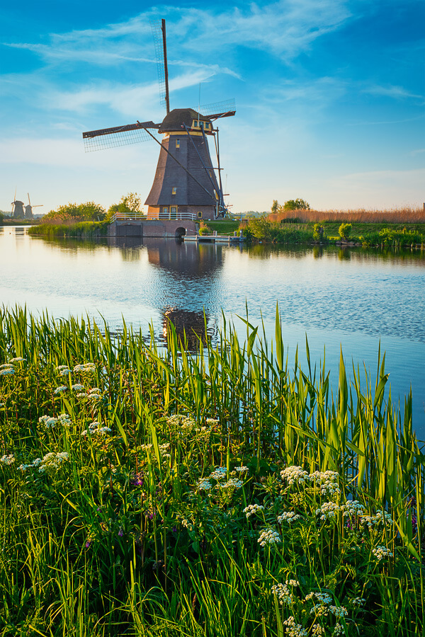 Windmühle bei Kinderdijk in den Niederlande