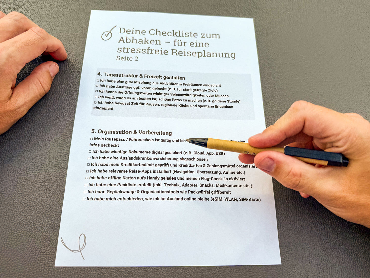 Checkliste Reiseplanung