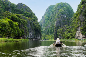 Bootstour in Tam Coc in der spektakulären Trockenen Halong in Vietnam
