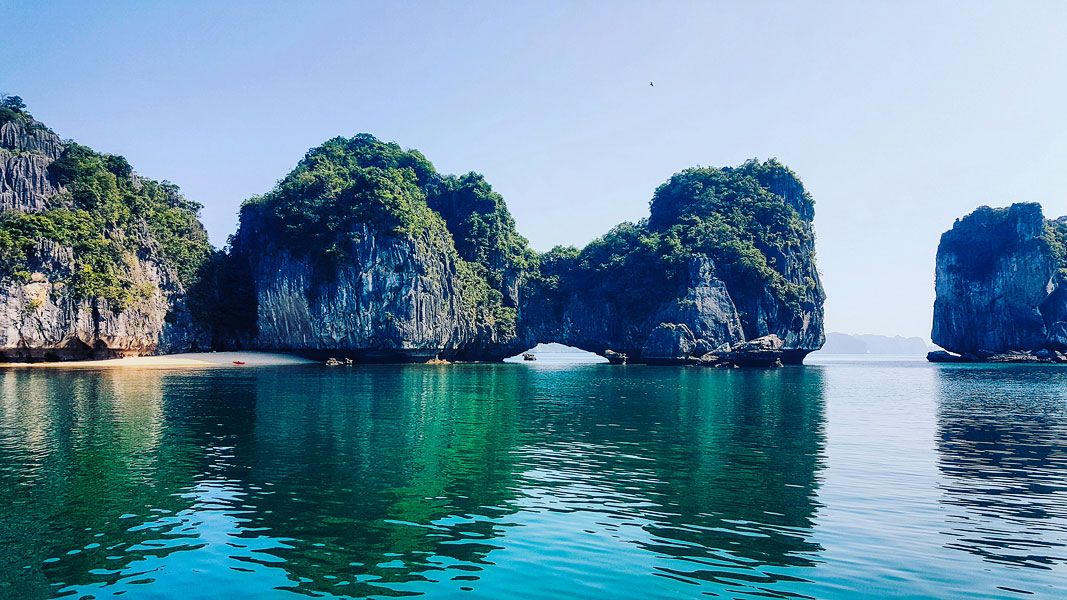 Idyllische Ecken in der Lan Ha Bucht in Vietnam